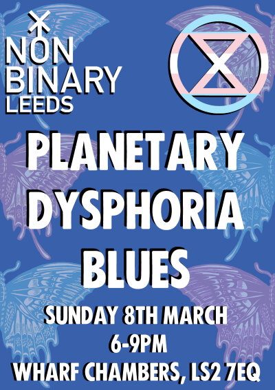 Poster advertising Planetary Dysphoria Blues at Wharf Chambers
